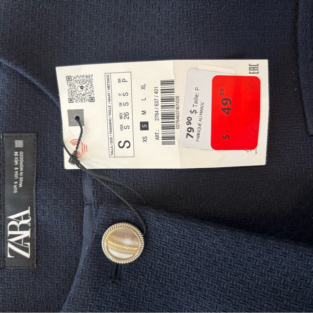 Zara Women's Navy Jacket - Picture 3 of 3